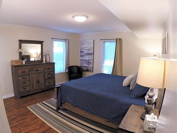 Master bedroom with room darkening curtains