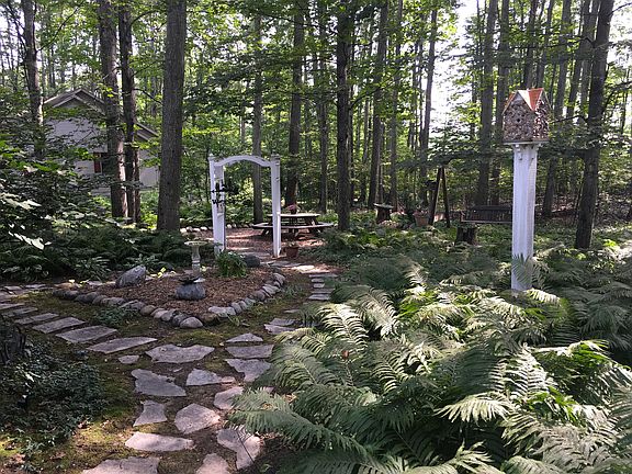 stone walkway in back yard