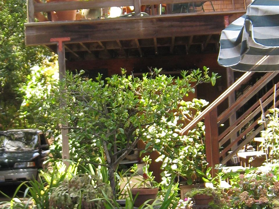 Entry to apartment is under the deck