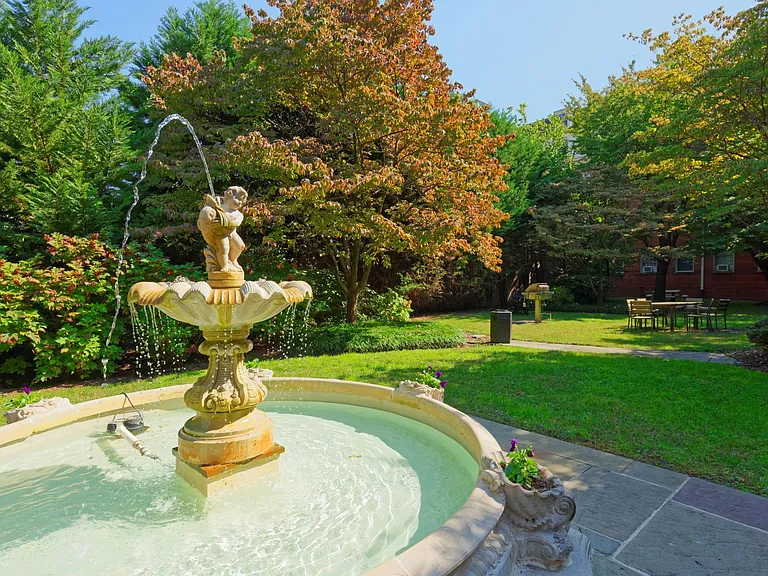 Courtyard with fountain and path