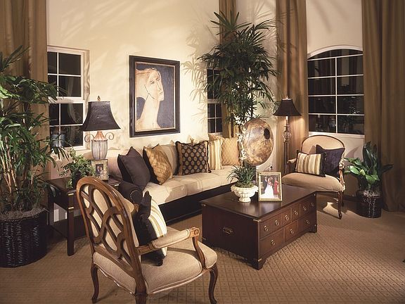 Living room of model home