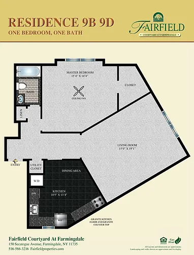 Floor plan 1BR 9B 9D Upper Lower