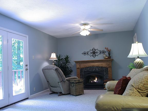 family room opens to back de