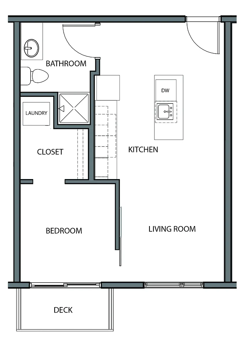 Floor plan 1 Bedroom E