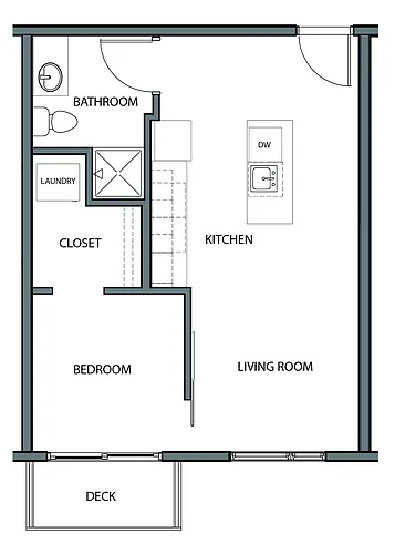 Floor plan 1 Bedroom E