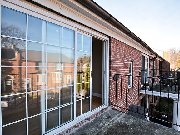 2nd floor unit. Balcony can hold two chairs and a table.