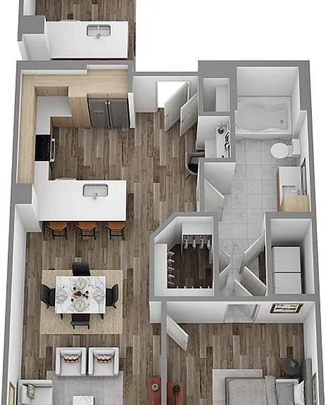 D: 1 bed / 1 bath D: 1 bed / 1 bath