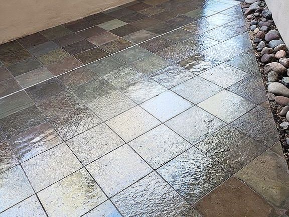 Newly Sealed Slate Patio