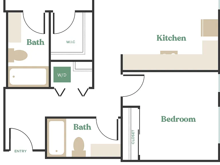 2 Bed, 2 Bath - Apt E 2 Bed, 2 Bath - Apt E