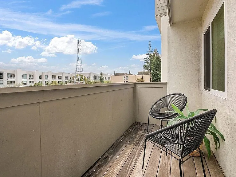 Balcony off of living room with views of Mt. Diablo. There is room for bistro set AND outdoor seating