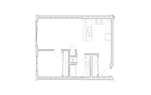 Floor plan 1 Bed/1 Bath-C24A
