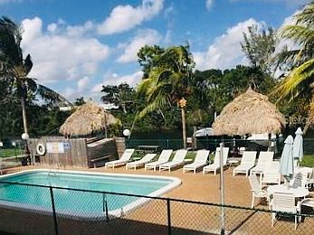 Heated swimming pool overlooking the Dania Cut-Off canal