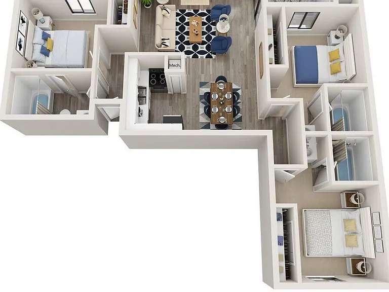 1100 square foot 3 bedroom 2 bathroom