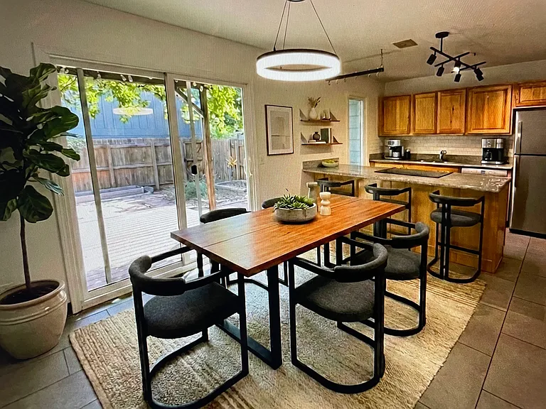 Kitchen dining area virtually staged
