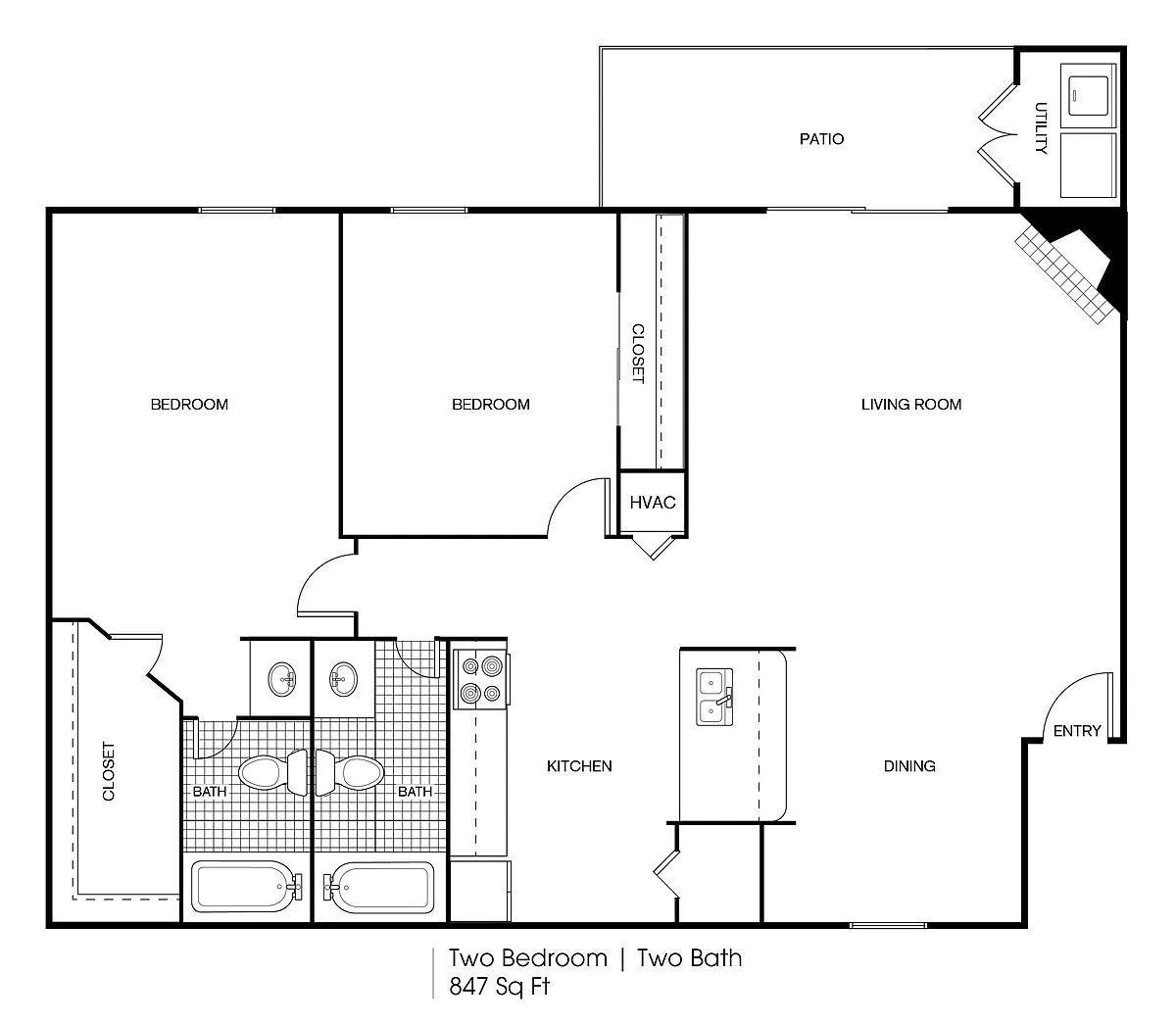 Floor plan 2 bedroom 2 bath
