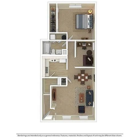 Floor plan 1 Bedroom 1 Bath