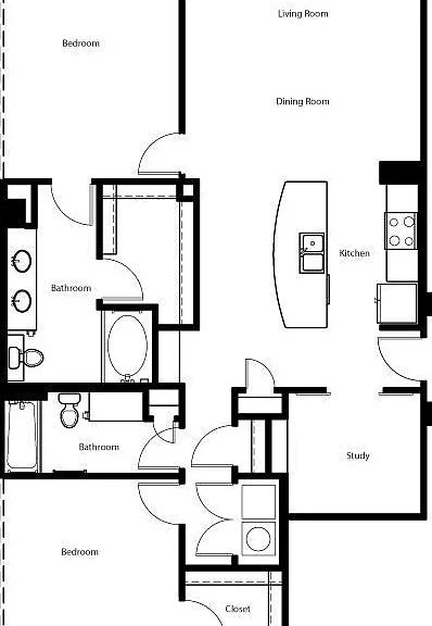 Gallery At Turtle Creek - B4E - 2 Beds - 2 Baths - 1264 Sq. ft.