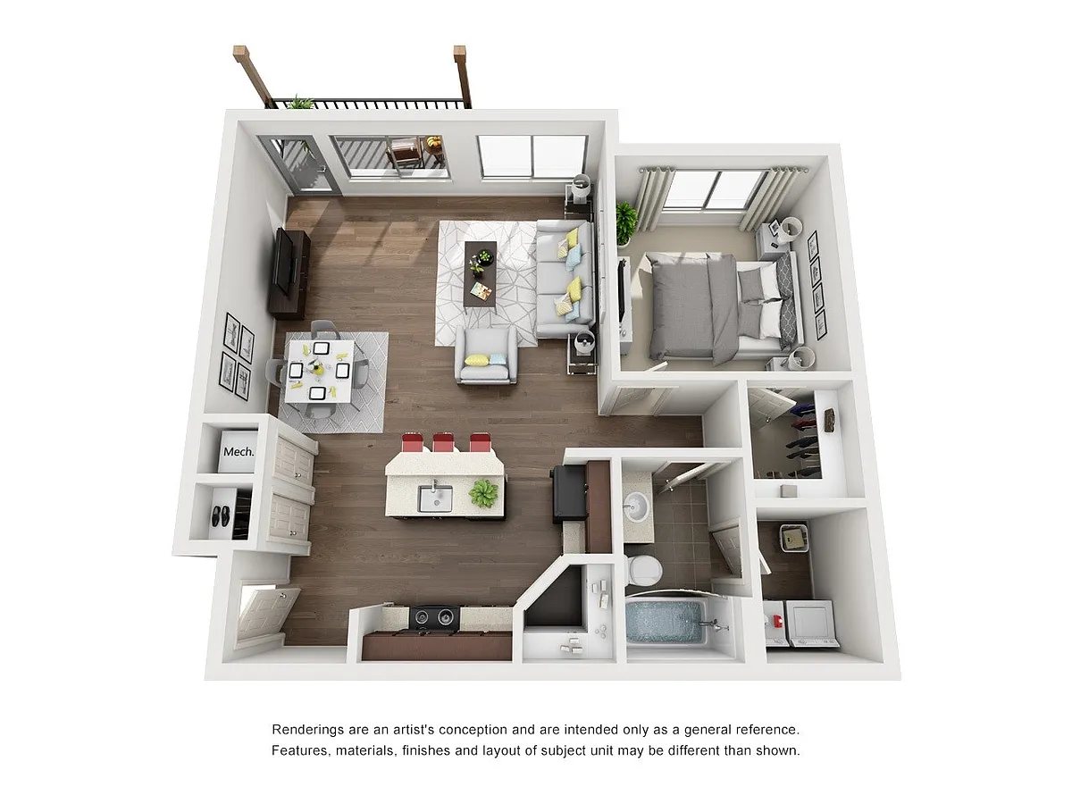 Floor plan 1 Bedroom 1 Bathroom