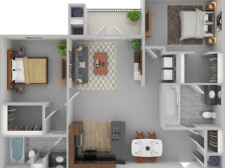 2 Bedroom, 2 Bathroom 2 Bedroom, 2 Bathroom