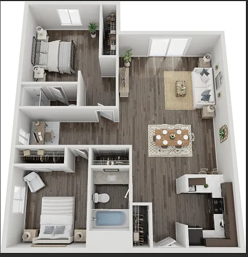 Floor plan 2 Bed 2 bath Plus Den