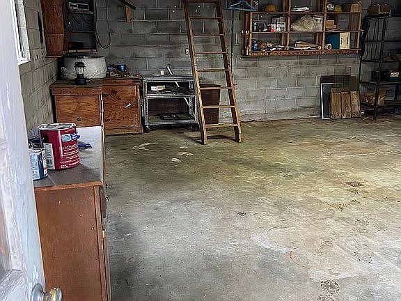 Inside garage