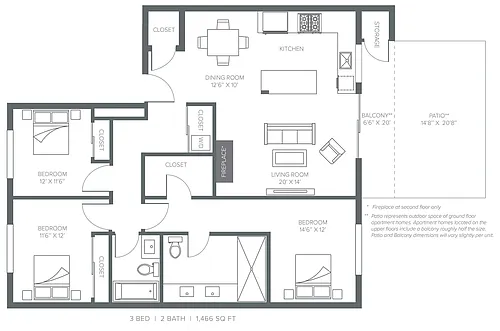 Floor plan 3x2 A Renovated