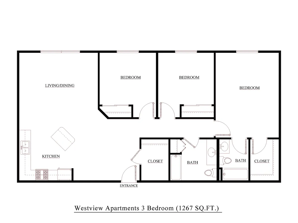 Floor plan Three Bedroom