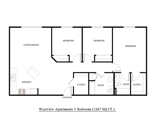 Floor plan Three Bedroom