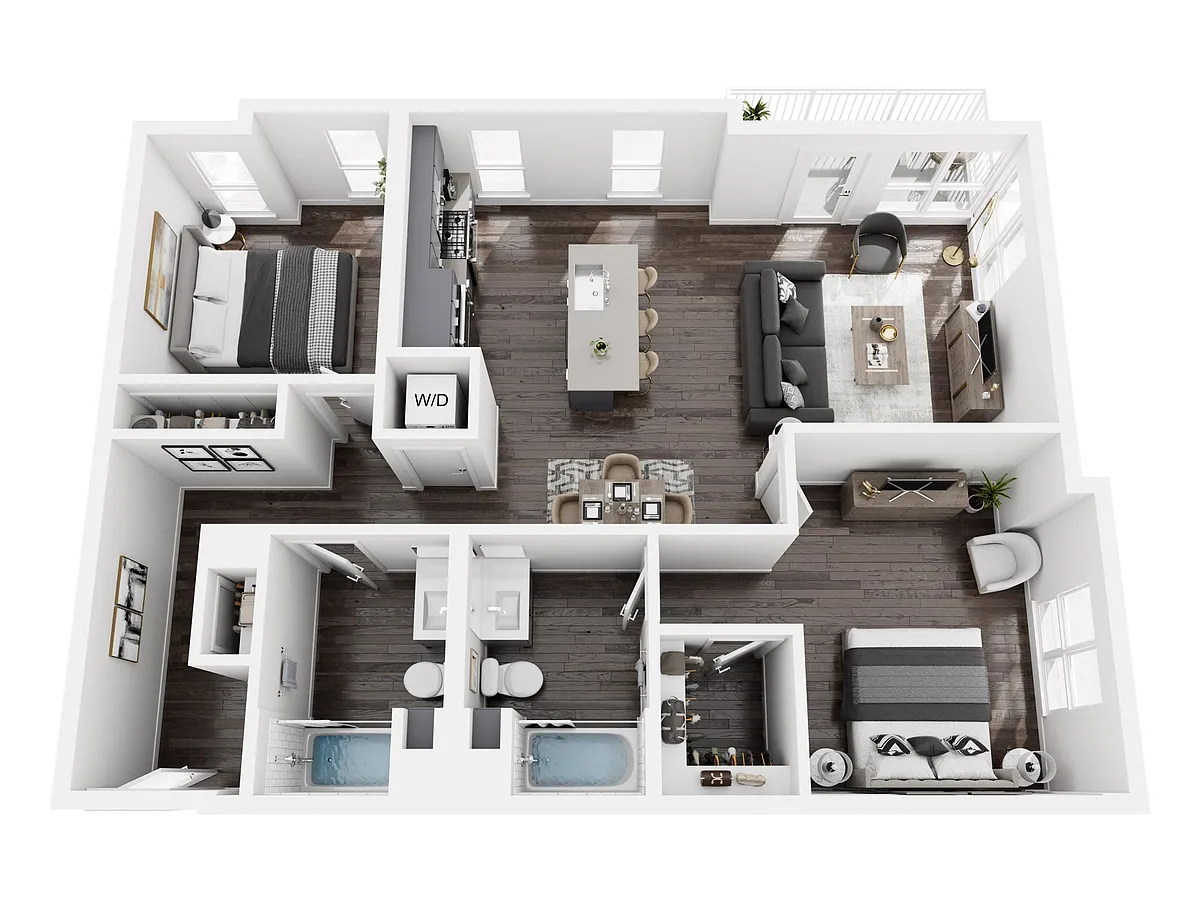 Floor plan 2x2-2BDE
