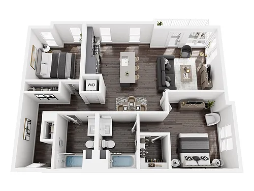 Floor plan 2x2-2BDE