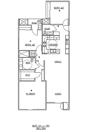 Floor plan 3 Beds, 3 Baths