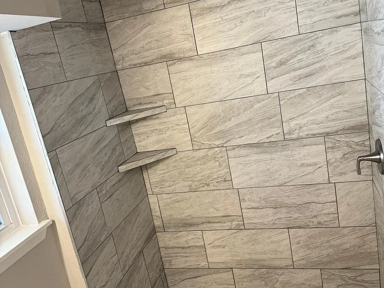 Primary bath features remodeled shower