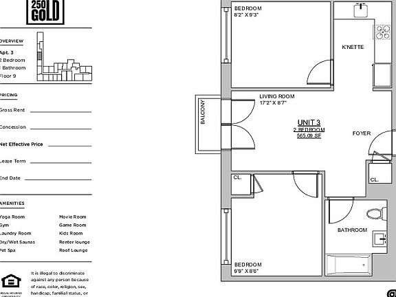 2nd image of 250 Gold St #930