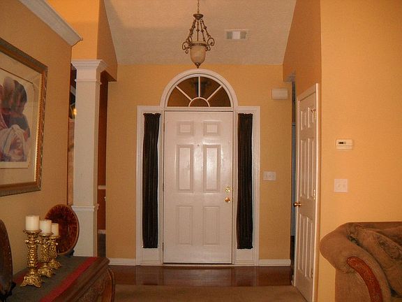 Foyer with hardwood