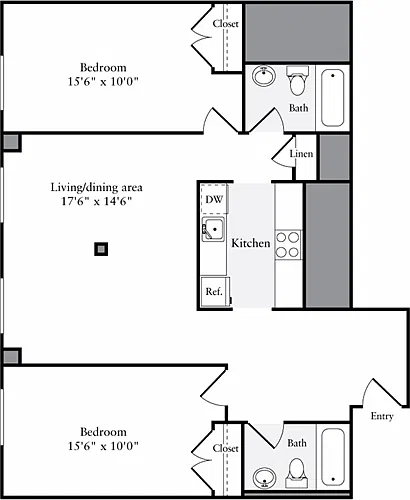 Floor plan The Lofts 2 Bedrooms W