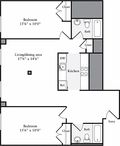 Floor plan The Lofts 2 Bedrooms W