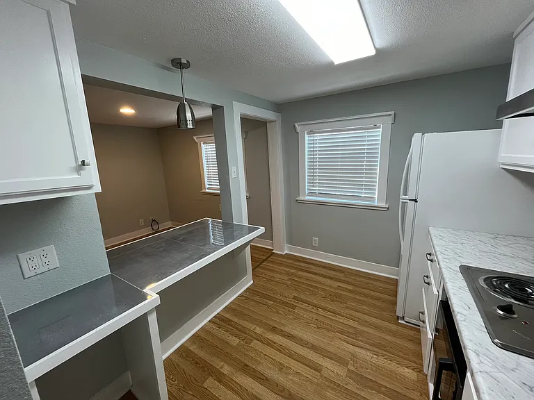 Built in kitchen table/work area
