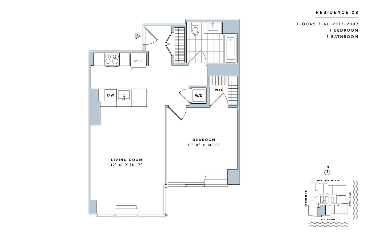 Floor plan 1 Bed/1 Bath-A.7-II