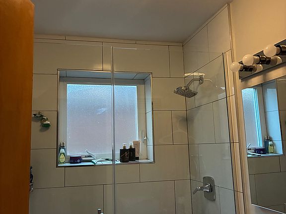 Bathroom with Bluetooth Light Fixture