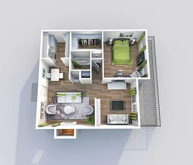 Floor plan 1 Bedroom 1 Bathroom