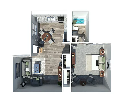 Floor plan 1 Bedroom 1 Bath