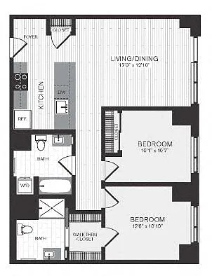 Floor plan 2 Bed/2 Bath