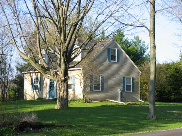 Exterior front and north side.