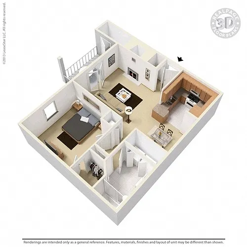 Floor plan 1BR/1Bath