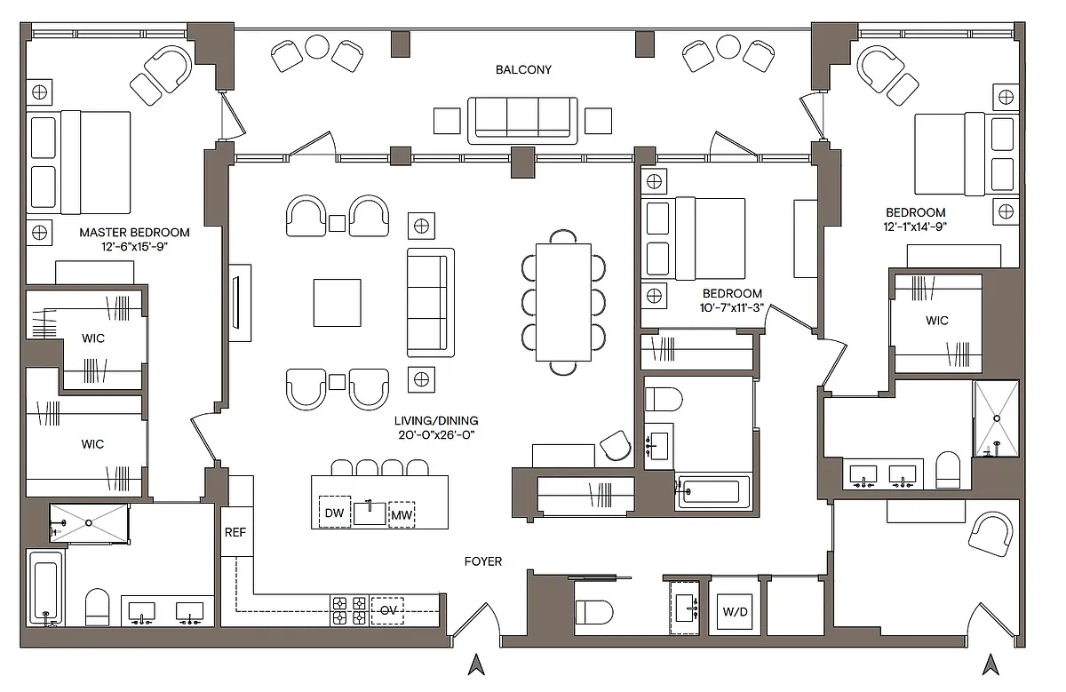 Floor plan East 3BR