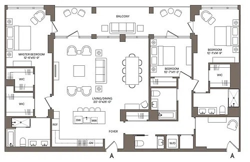 Floor plan East 3BR