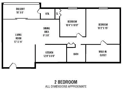 Floor plan 2 Bed 1 Bath