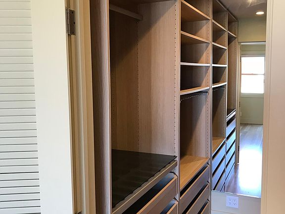 Master bedroom built in closet left side.