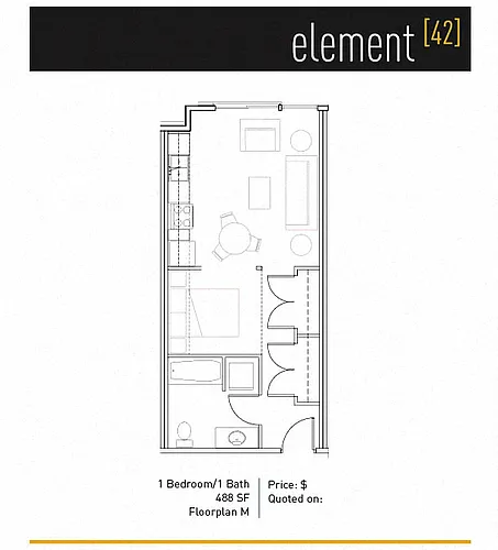 Floor plan 1X1 - M