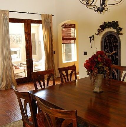 Dining w access to interior courtyard & wine room